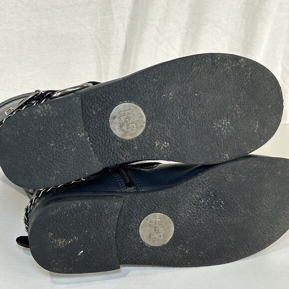 Harley Davidson Harness Tall Motorcycle Boots Blue Leather Women’s Sz 7 Zipper - Picture 6 of 8